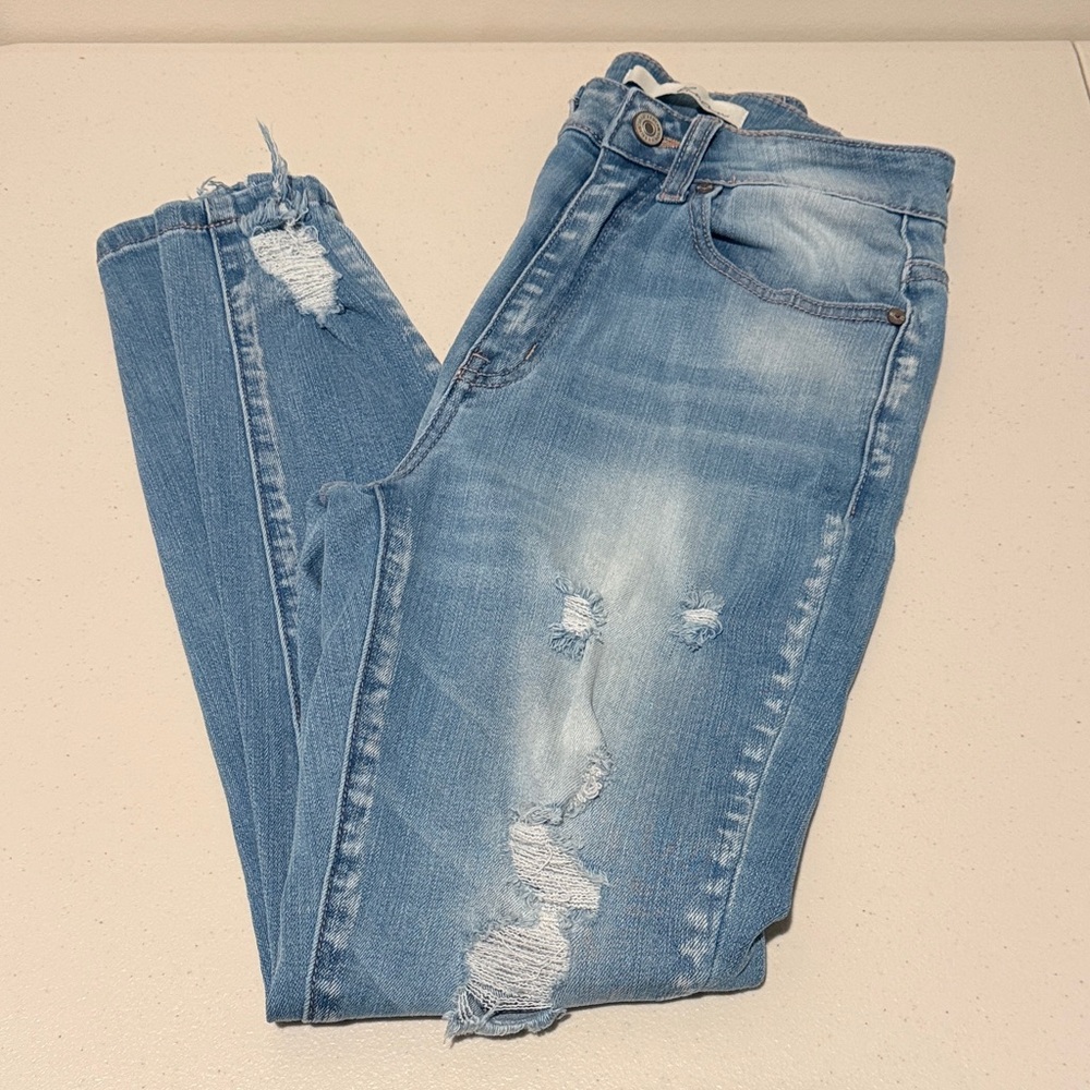 KanCan Light Blue Distressed Boyfriend Jeans